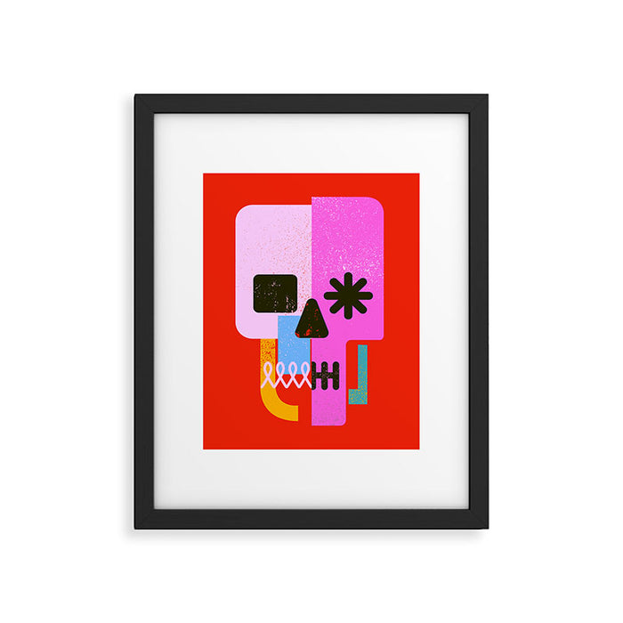 Encrypted Skull Framed Art Print Gallery Image 1