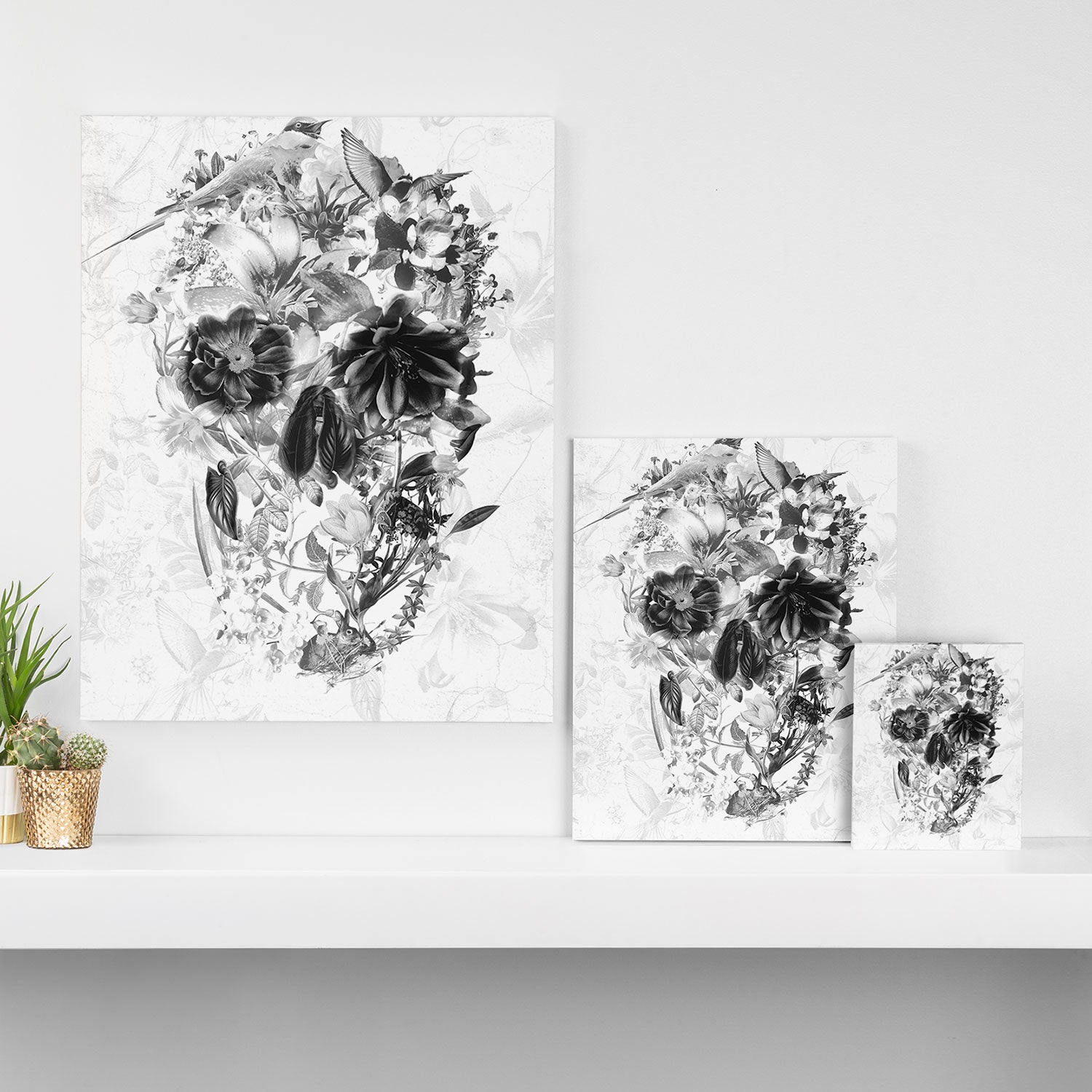 New Skull Light B&W Canvas Print Gallery Image 3