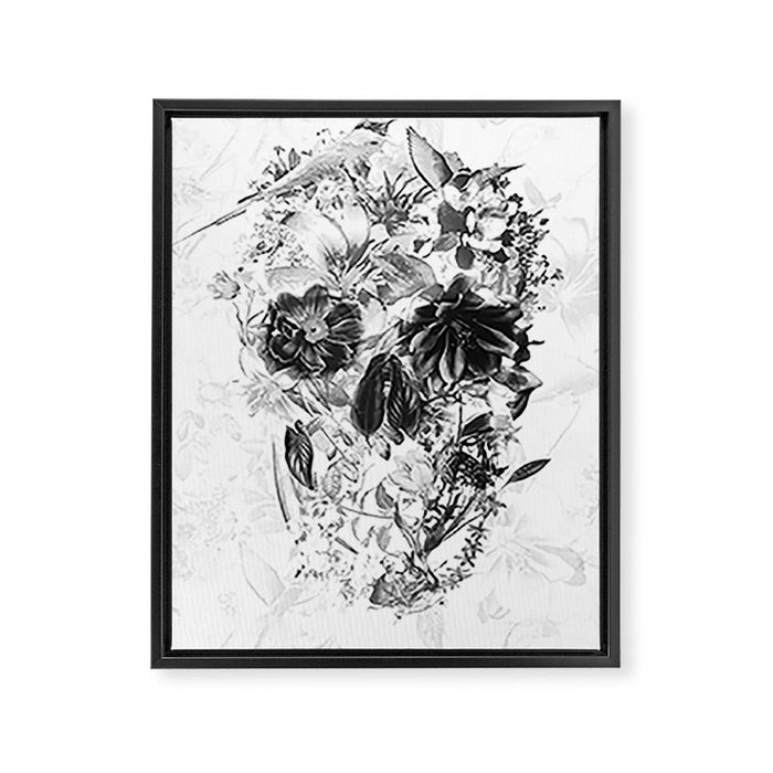 New Skull Light B&W Framed Canvas Print Gallery Image 1