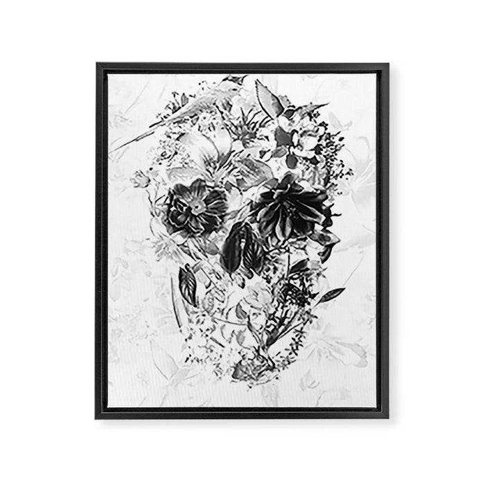New Skull Light B&W Framed Canvas Print Gallery Image 1