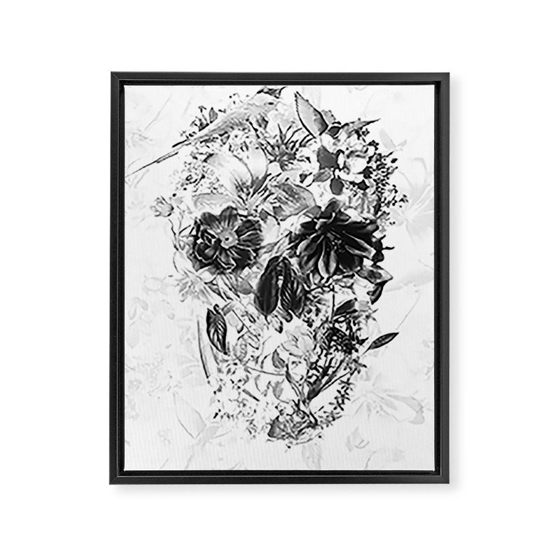 New Skull Light B&W Framed Canvas Print Gallery Image 8