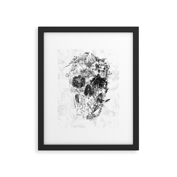 New Skull Light B&W Framed Art Print Gallery Image 1