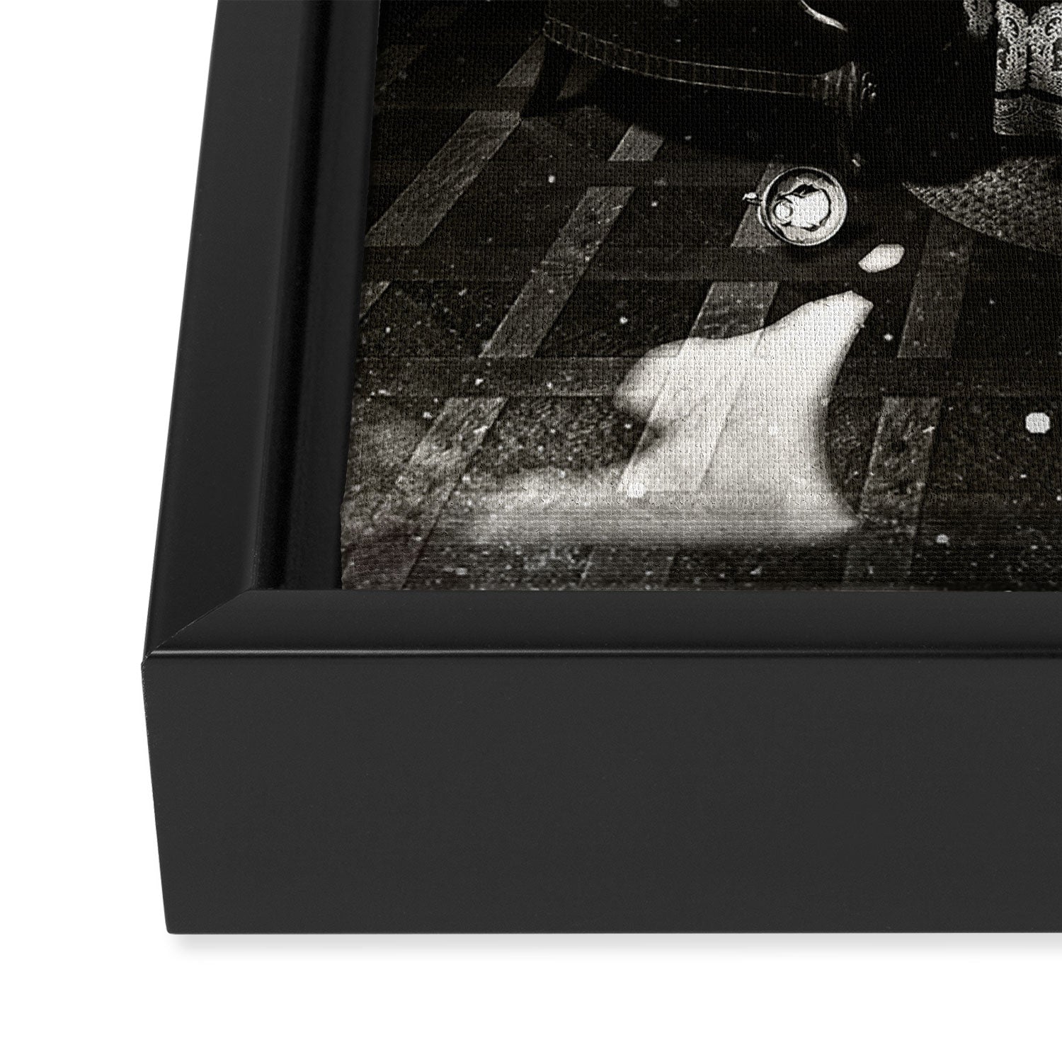 Room Skull B&W Framed Canvas Print Gallery Image 3