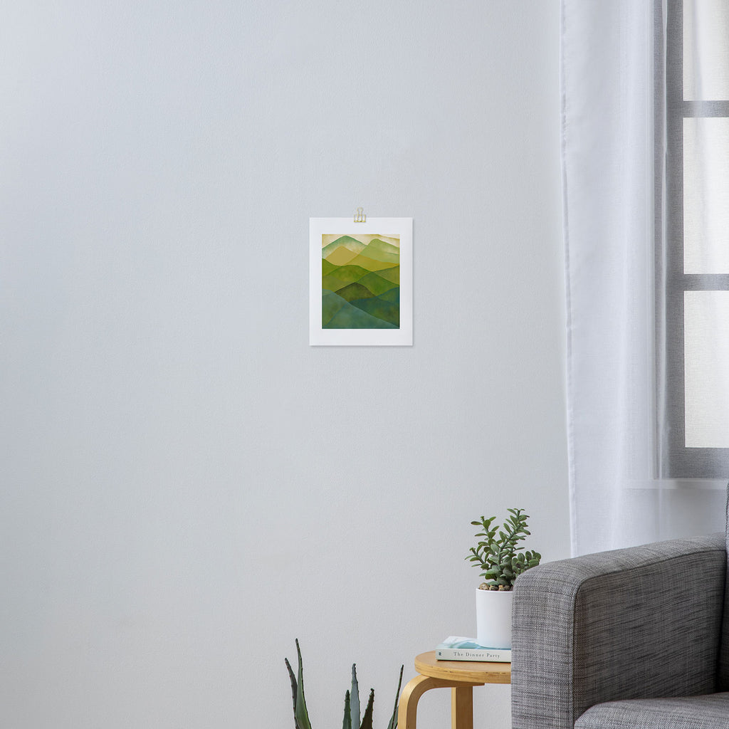 Abstract  Art Print - Watercolor Mountain #7 Art Print Gallery Image 3