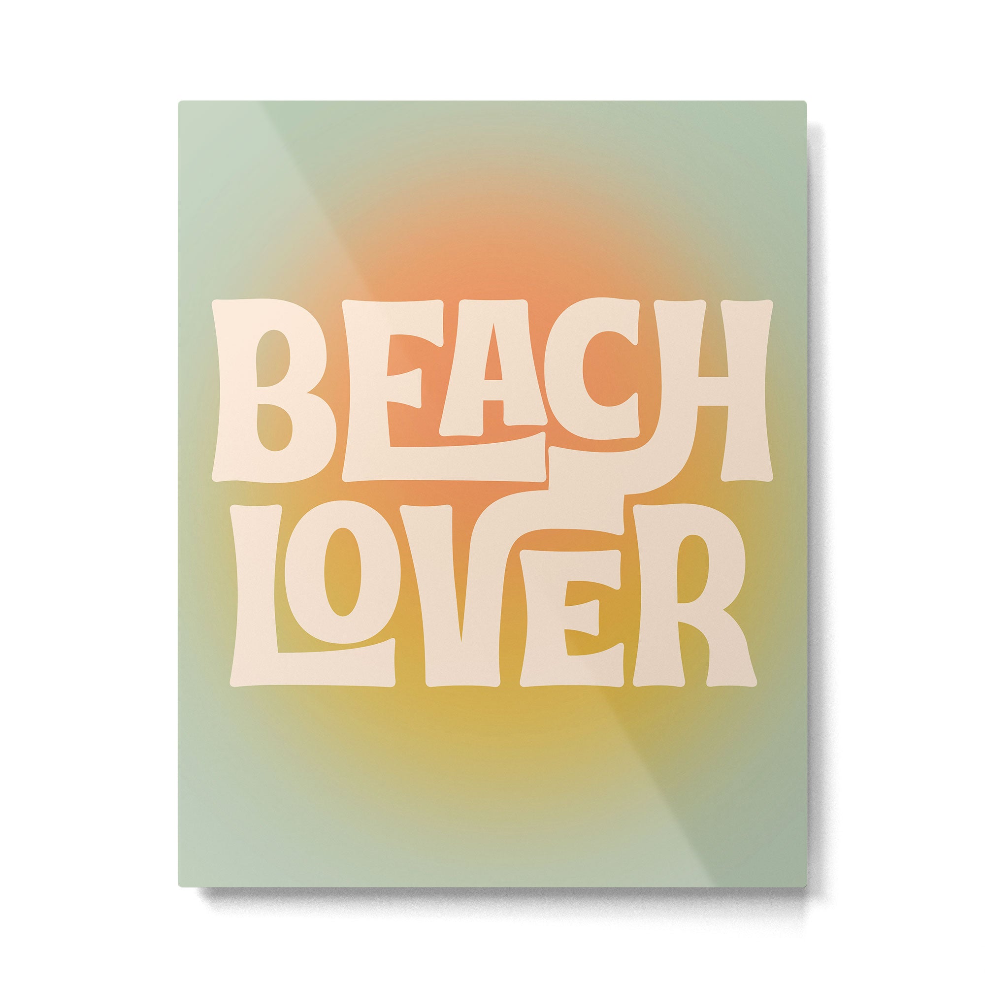 Beach Lover- Modern Typography Print Metal Print Gallery Image 4
