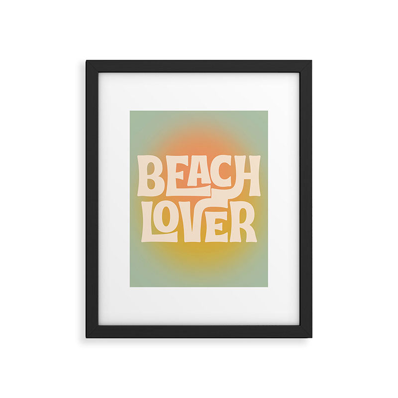 Beach Lover- Modern Typography Print Framed Art Print Gallery Image 5
