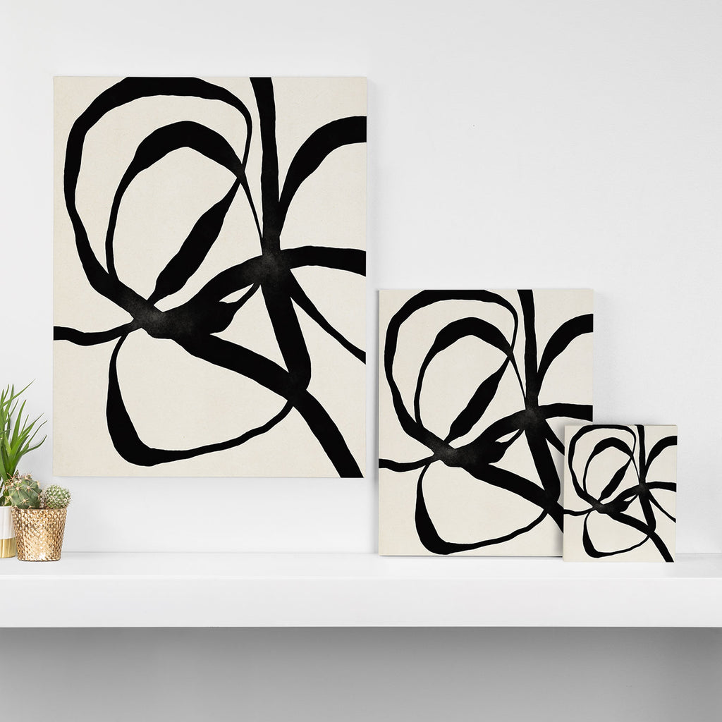 Black Twist 1 - Modern Art Print Canvas Print Gallery Image 3