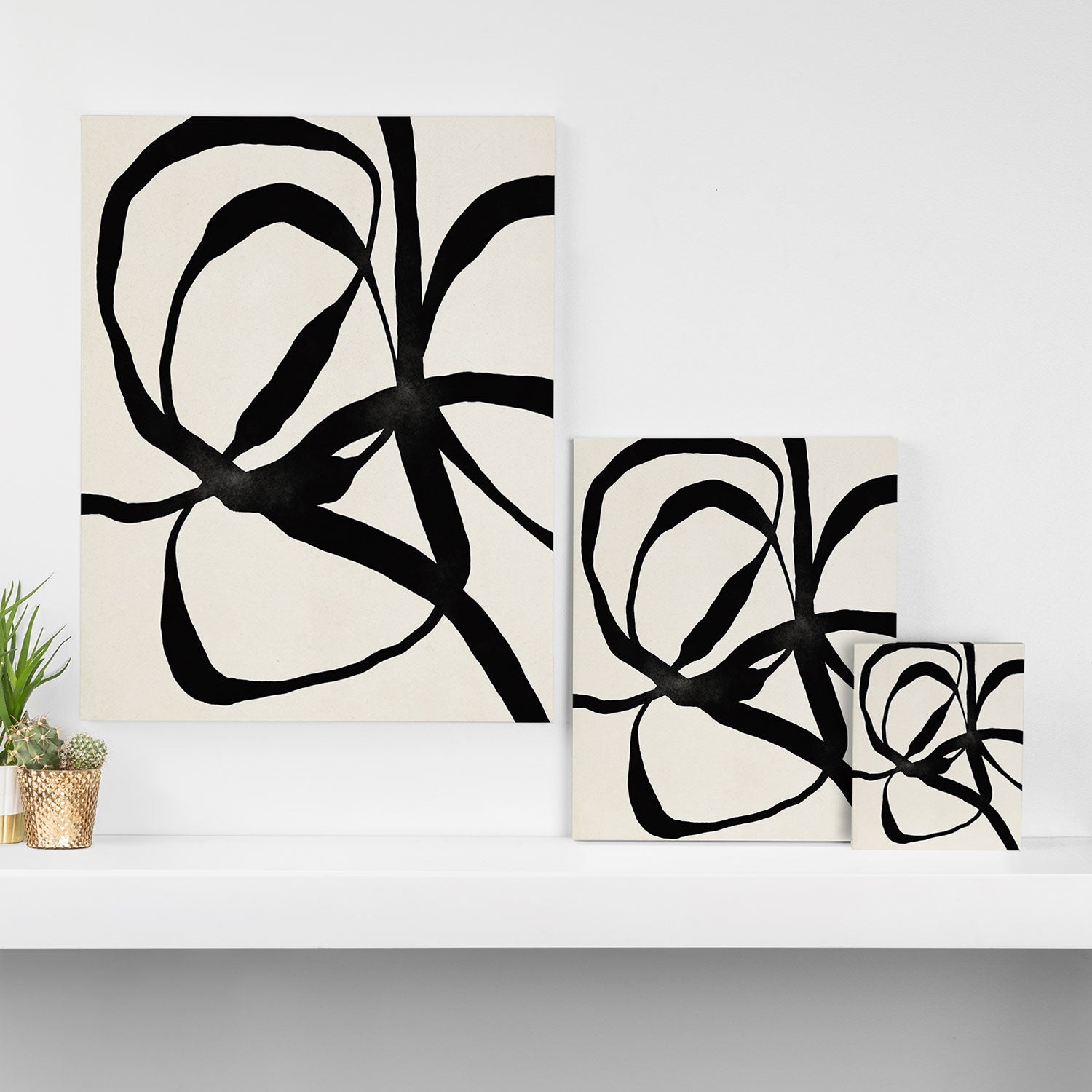 Black Twist 1 - Modern Art Print Canvas Print Gallery Image 3