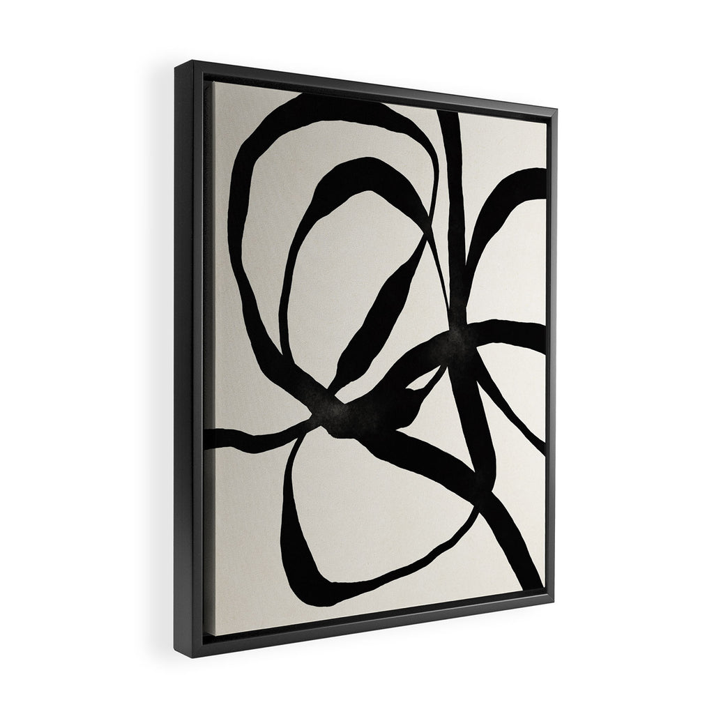 Black Twist 1 - Modern Art Print Framed Canvas Print Gallery Image 2