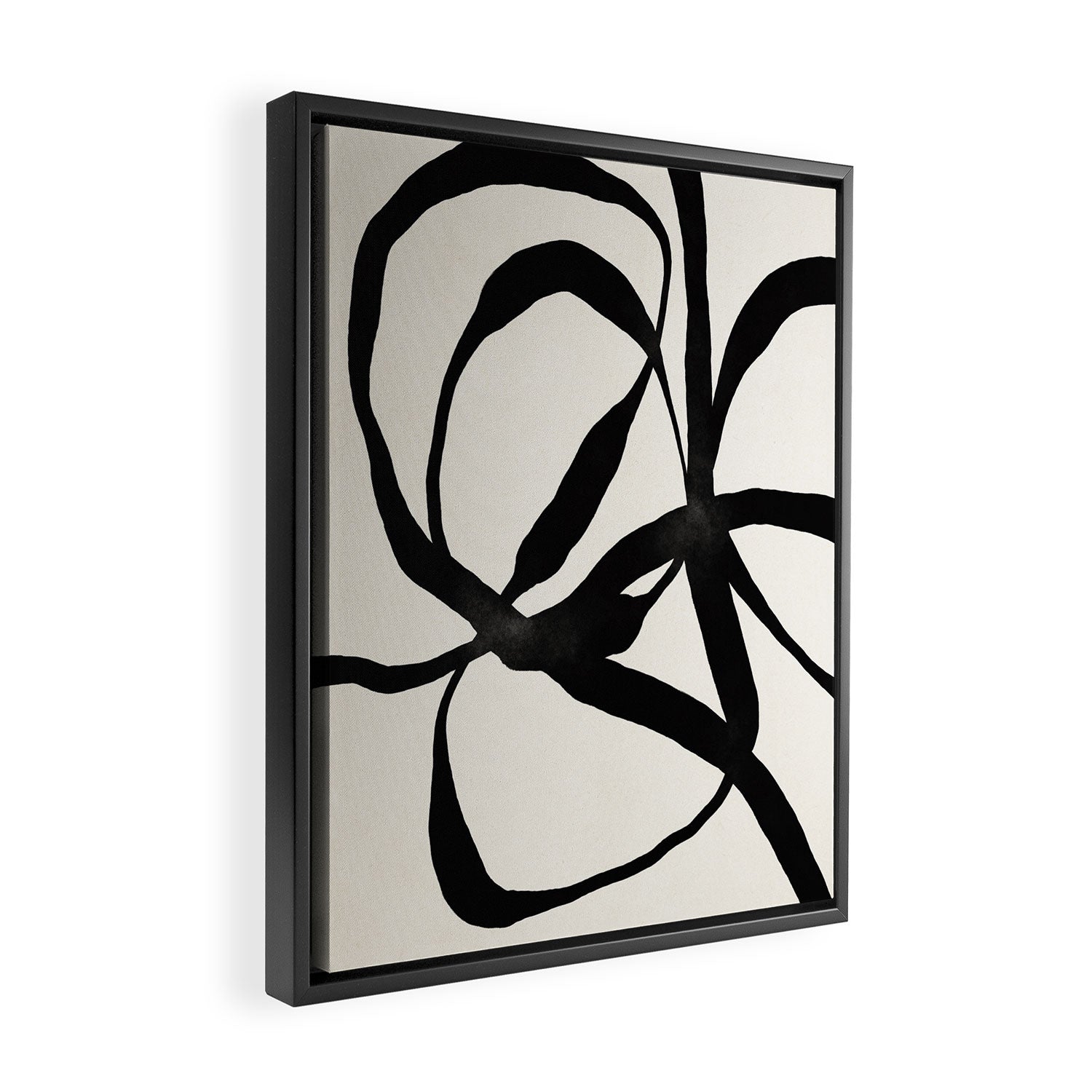 Black Twist 1 - Modern Art Print Framed Canvas Print Gallery Image 2