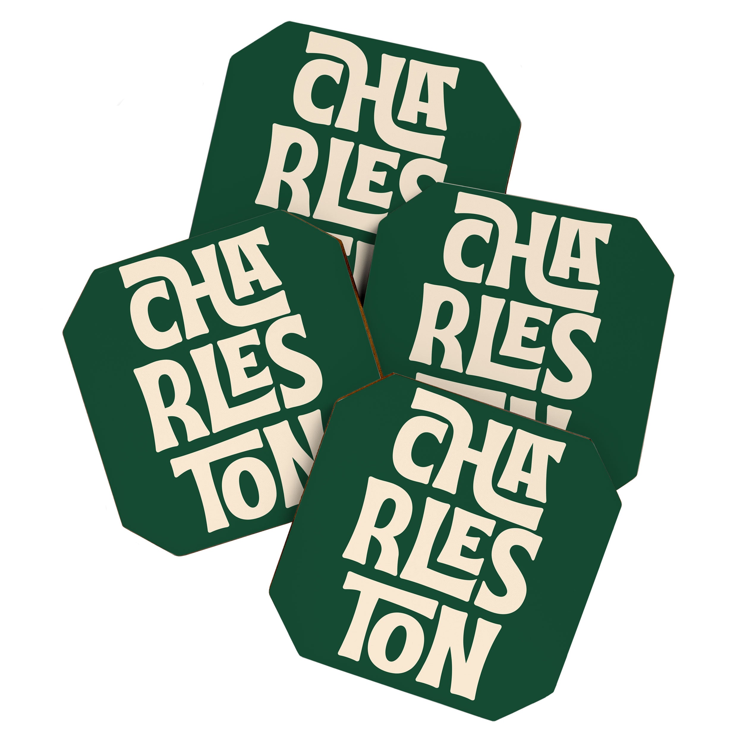 Charleston - Modern Typography Print Coaster Gallery Image 1