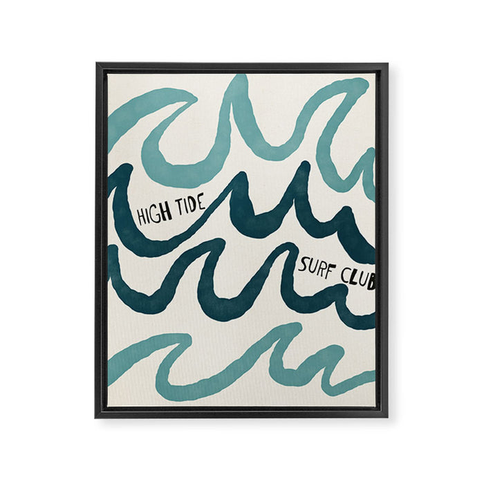 Coastal Art Print - High Tide Surf Club Framed Canvas Print Gallery Image 1