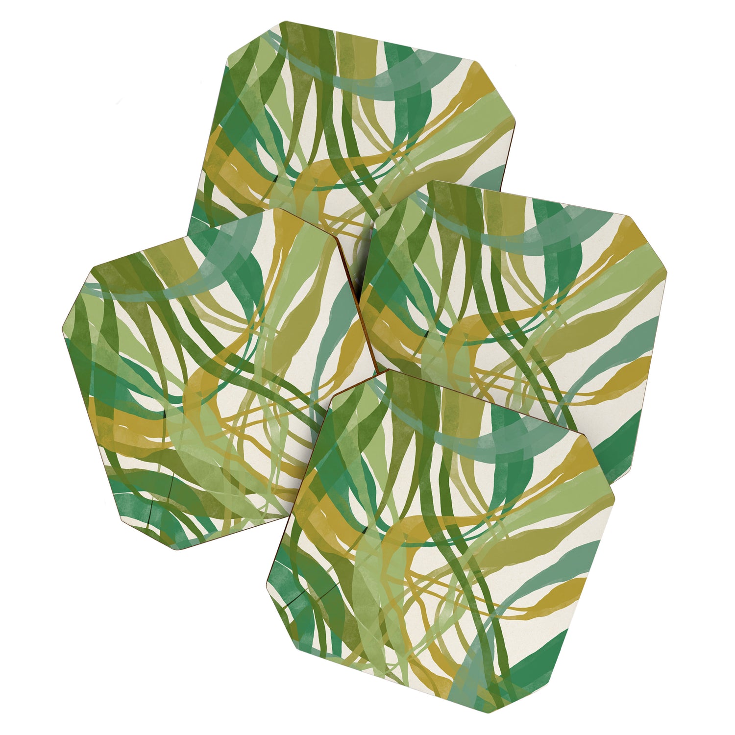 Green Twist - Modern Art Print Coaster Gallery Image 1
