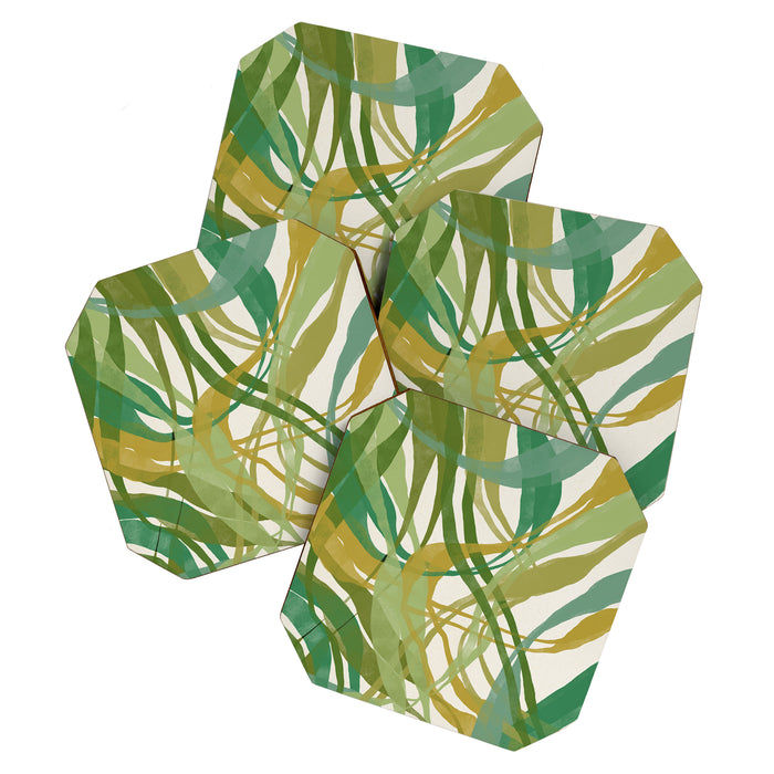 Green Twist - Modern Art Print Coaster Gallery Image 1