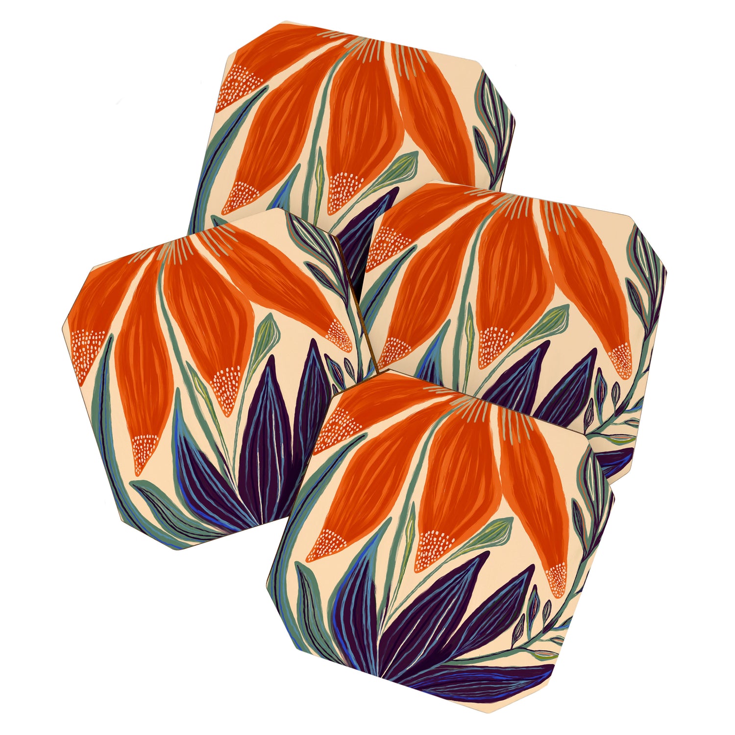 La Fleur - Modern Botanical Art Print Coaster Gallery Image 1