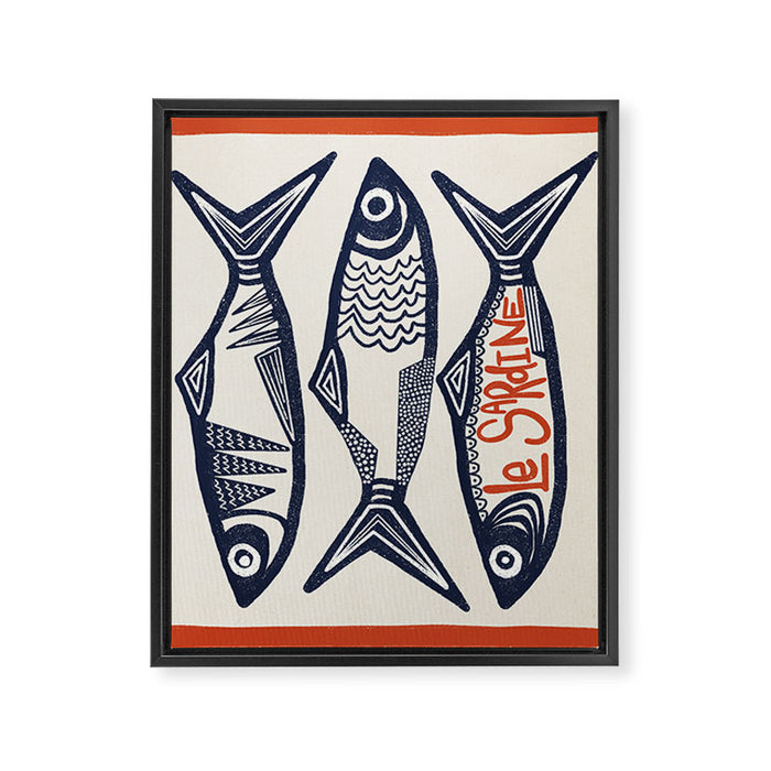 Le Sardine Retro Inspired Art Print Framed Canvas Print Gallery Image 1