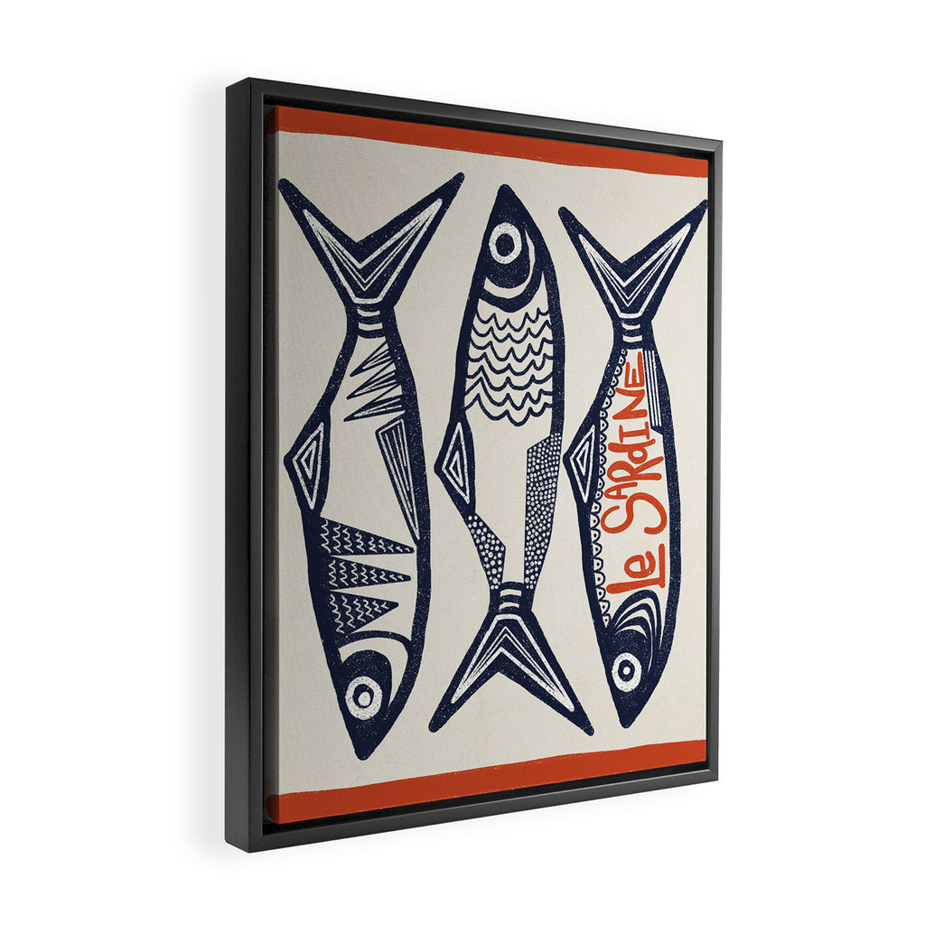Le Sardine Retro Inspired Art Print Framed Canvas Print Gallery Image 2