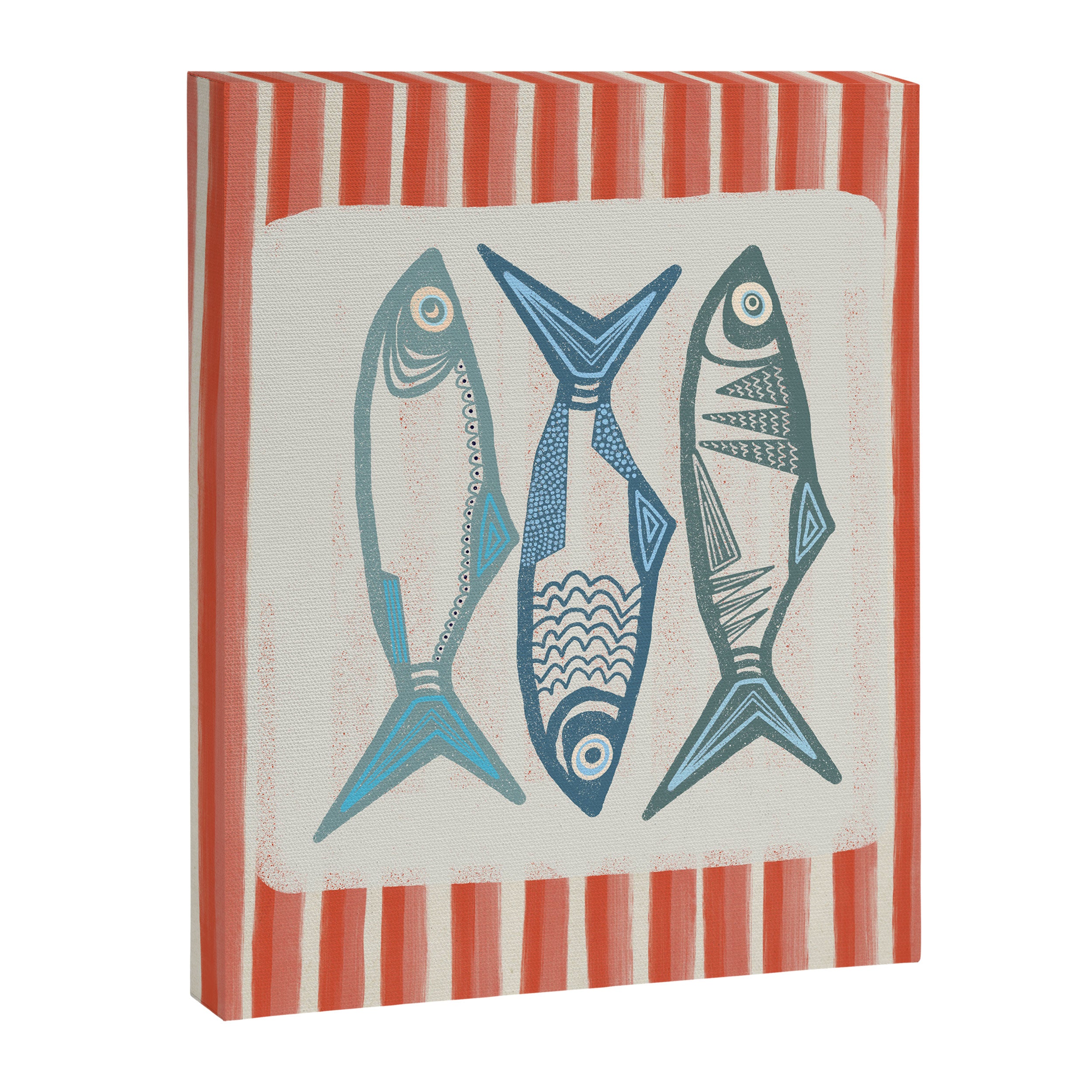 Le Sardine With Pink Stripes - Retro Art Print Canvas Print Gallery Image 8