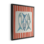 Le Sardine With Pink Stripes - Retro Art Print Framed Canvas Print Gallery Image 2