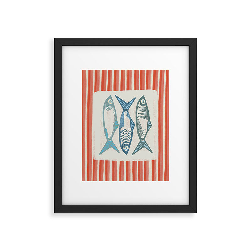 Le Sardine With Pink Stripes - Retro Art Print Framed Art Print Gallery Image 6