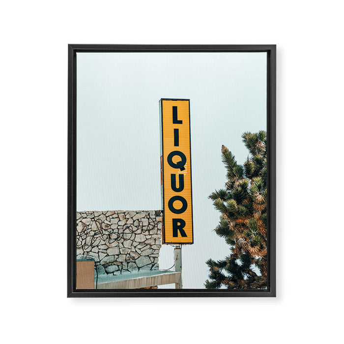 Liquor Sign - Retro Art Print Framed Canvas Print Gallery Image 1