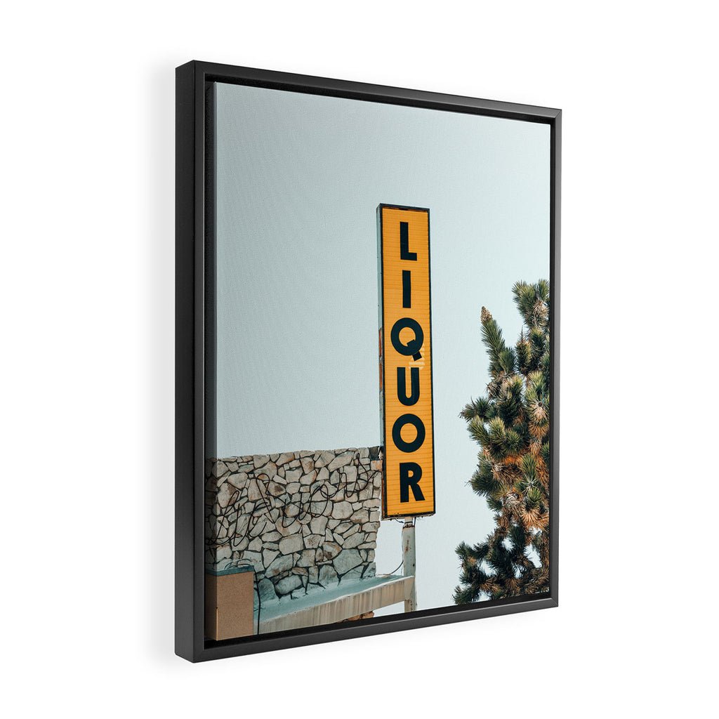 Liquor Sign - Retro Art Print Framed Canvas Print Gallery Image 2