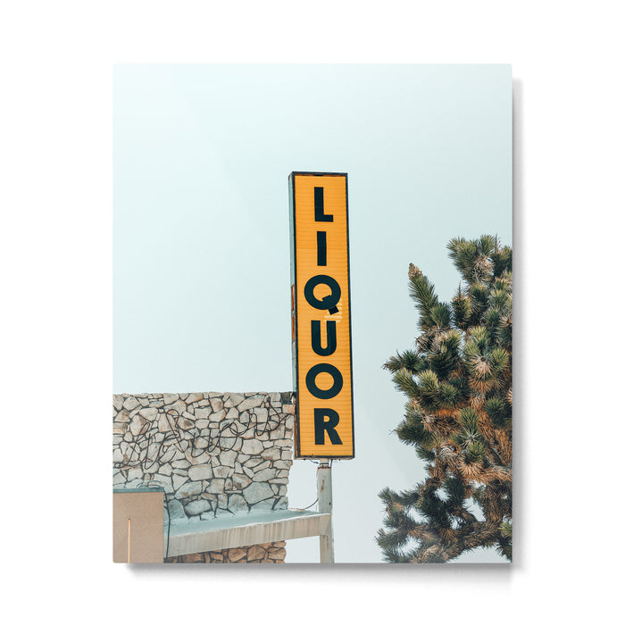 Liquor Sign - Retro Art Print Metal Print Gallery Image 1