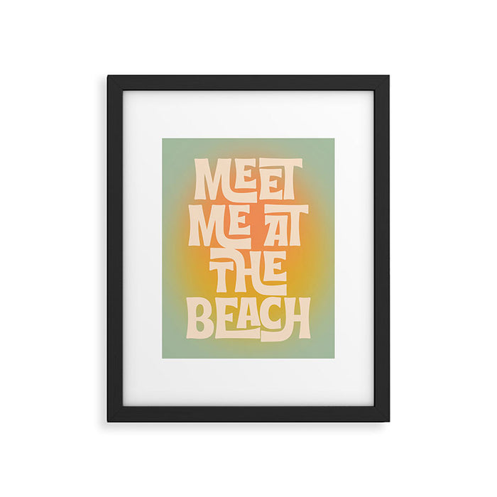 Meet Me At The Beach - Modern Typography Print Framed Art Print Gallery Image 1
