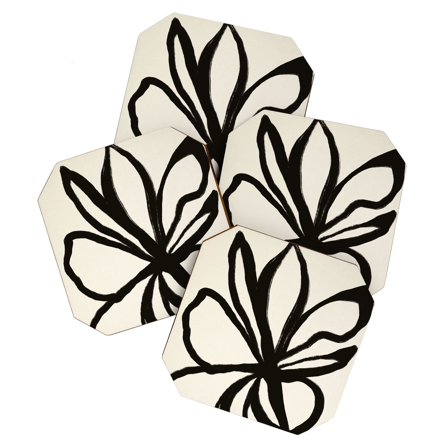Midnight Floral #1 - Abstract Art Print Coaster Gallery Image 1