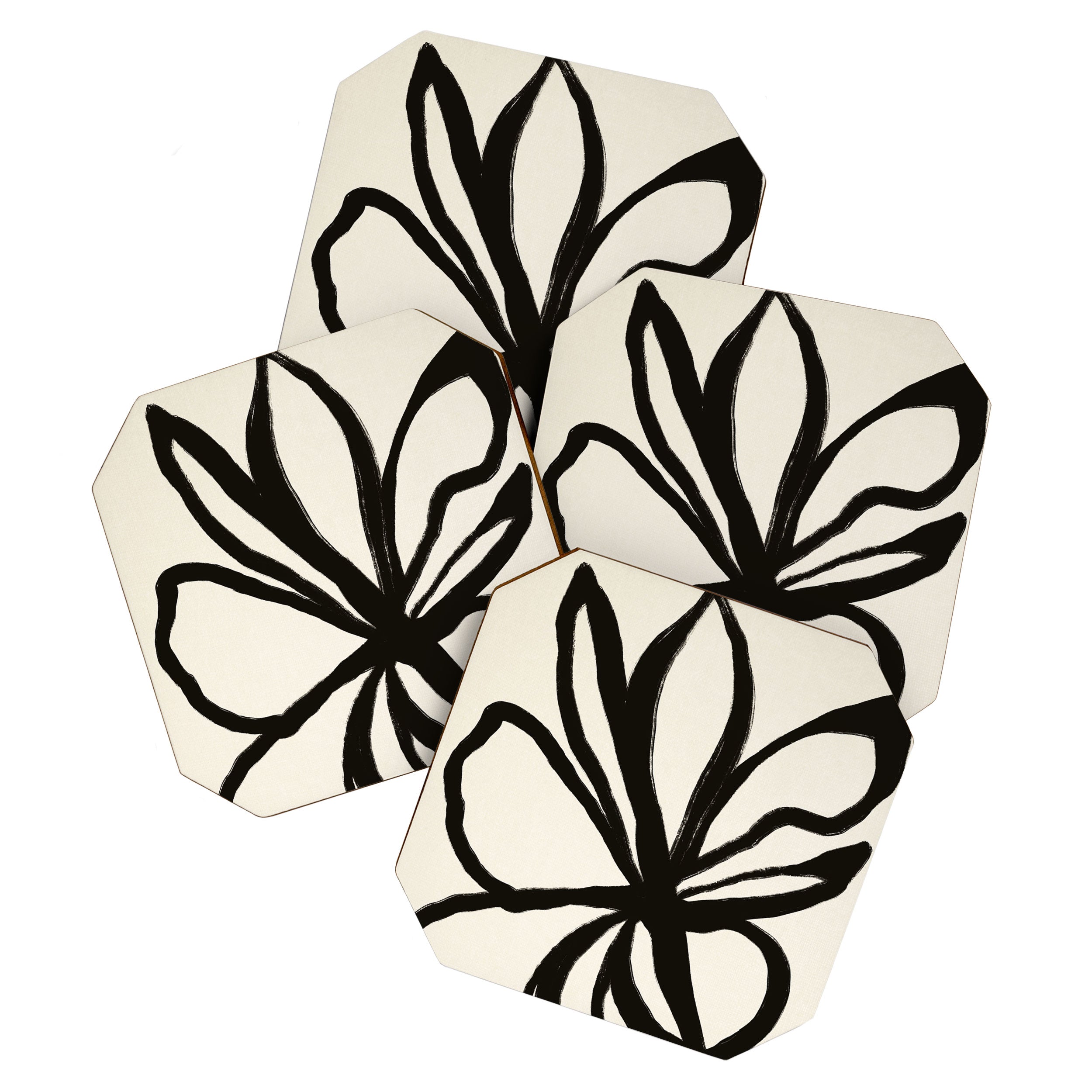 Midnight Floral #1 - Abstract Art Print Coaster Gallery Image 1