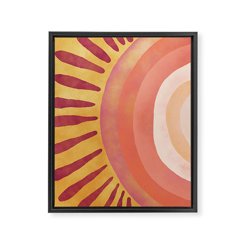 Modern Art Print - Watercolor Sun #1 Framed Canvas Print Gallery Image 6