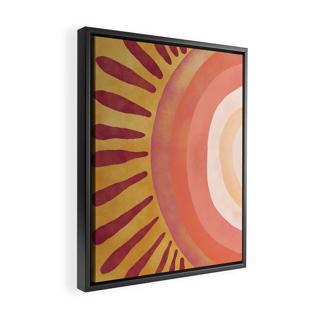 Modern Art Print - Watercolor Sun #1 Framed Canvas Print Gallery Image 2