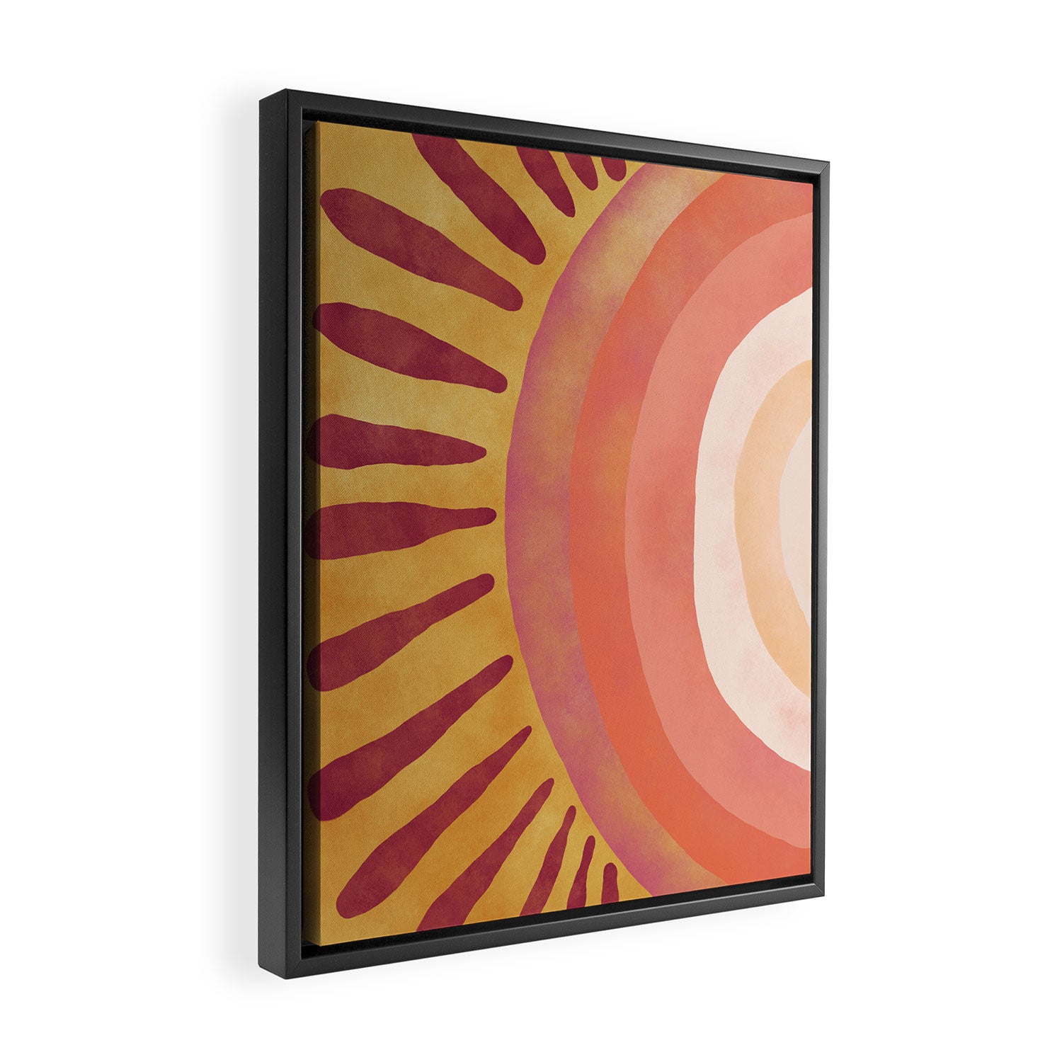 Modern Art Print - Watercolor Sun #1 Framed Canvas Print Gallery Image 2