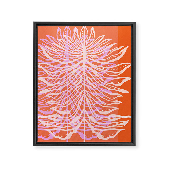 Modern Botanical Art Print - Coral Palm #1 Framed Canvas Print Gallery Image 1