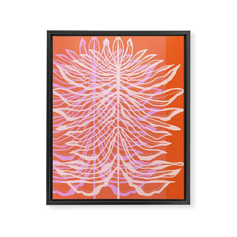 Modern Botanical Art Print - Coral Palm #1 Framed Canvas Print Gallery Image 6