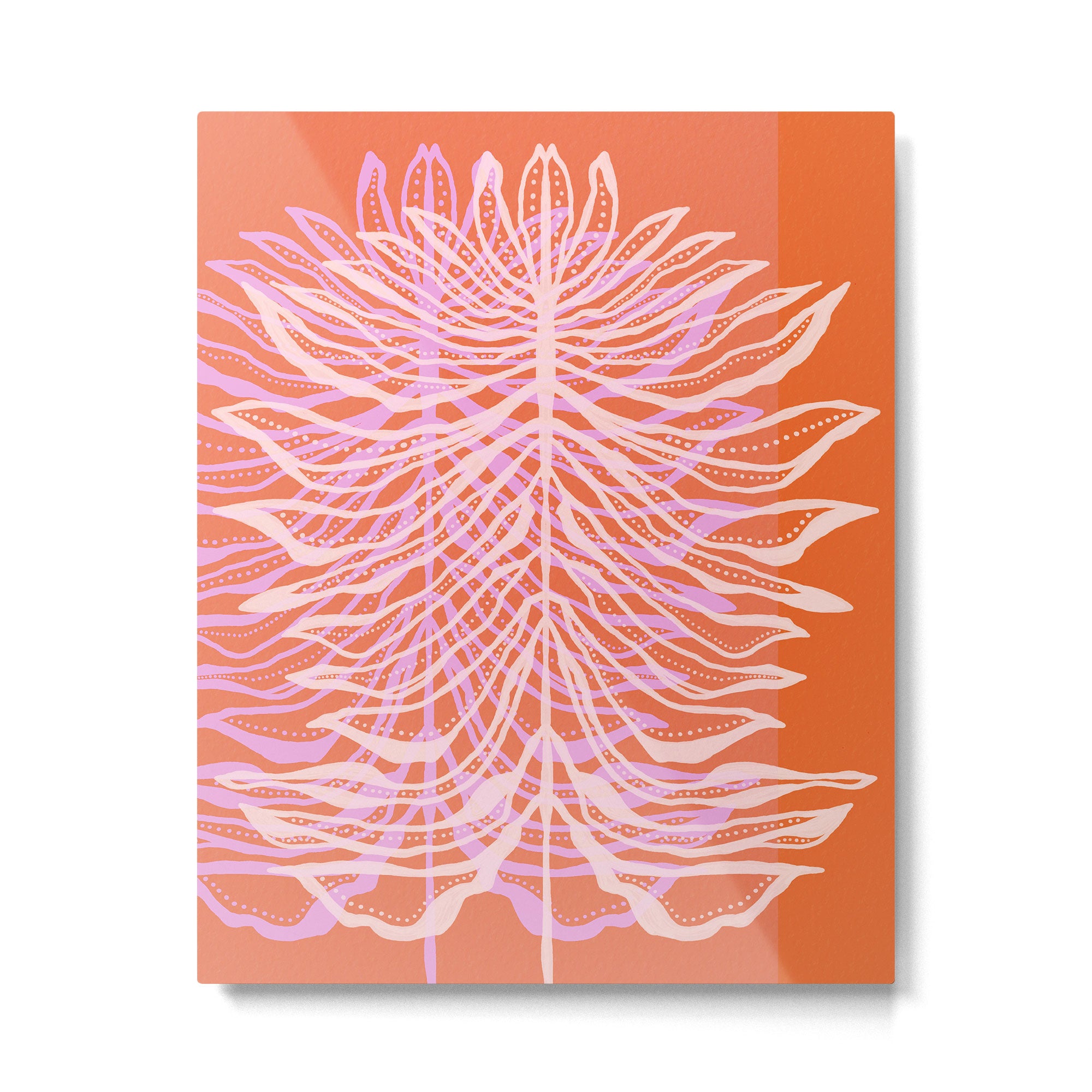 Modern Botanical Art Print - Coral Palm #1 Metal Print Gallery Image 4