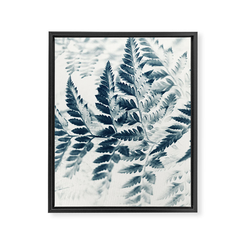 Modern Botanical Print - Blue Fern #2 Framed Canvas Print Gallery Image 6