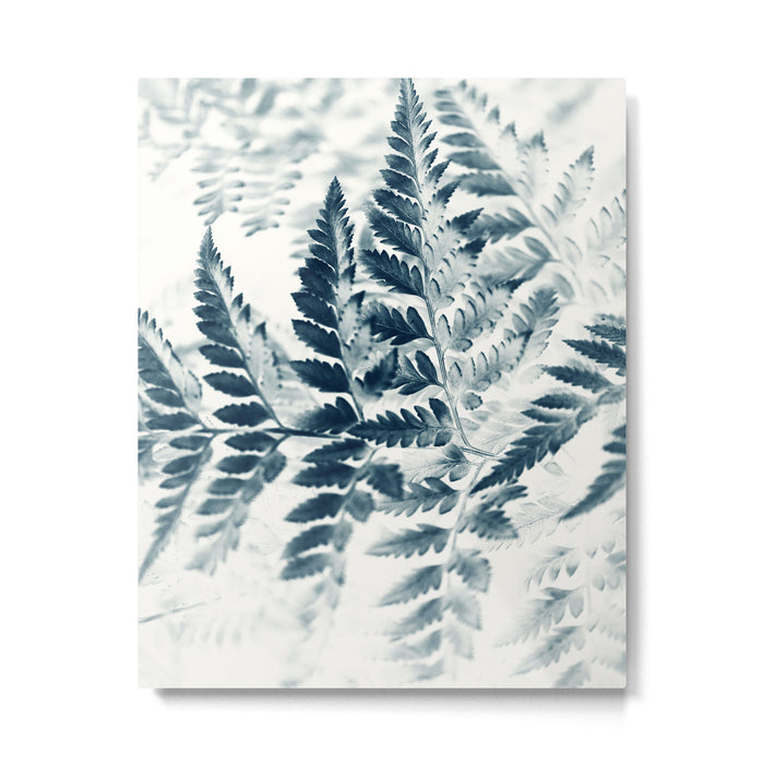 Modern Botanical Print - Blue Fern #2 Metal Print Gallery Image 1