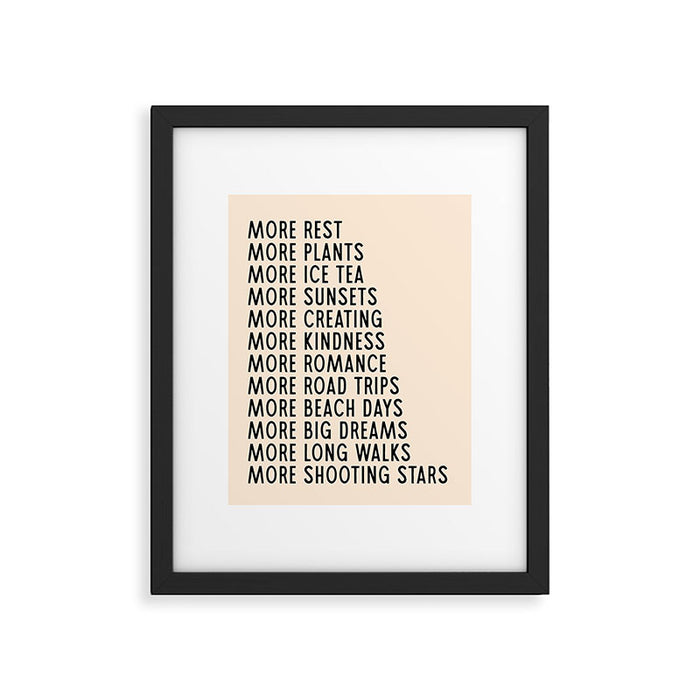 More - Modern Typography Print Framed Art Print Gallery Image 1