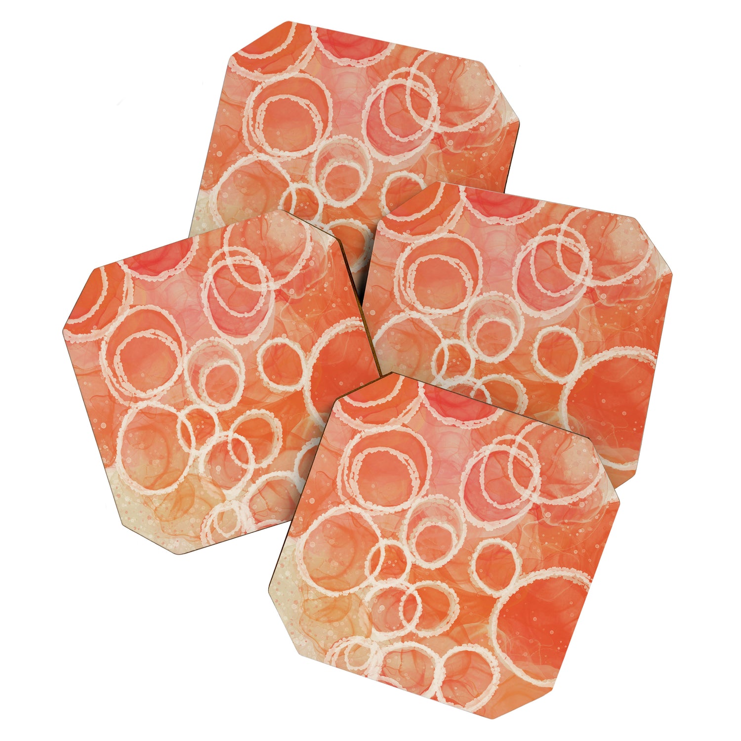 Pink Bubble - Modern Abstract Art Print Coaster Gallery Image 1