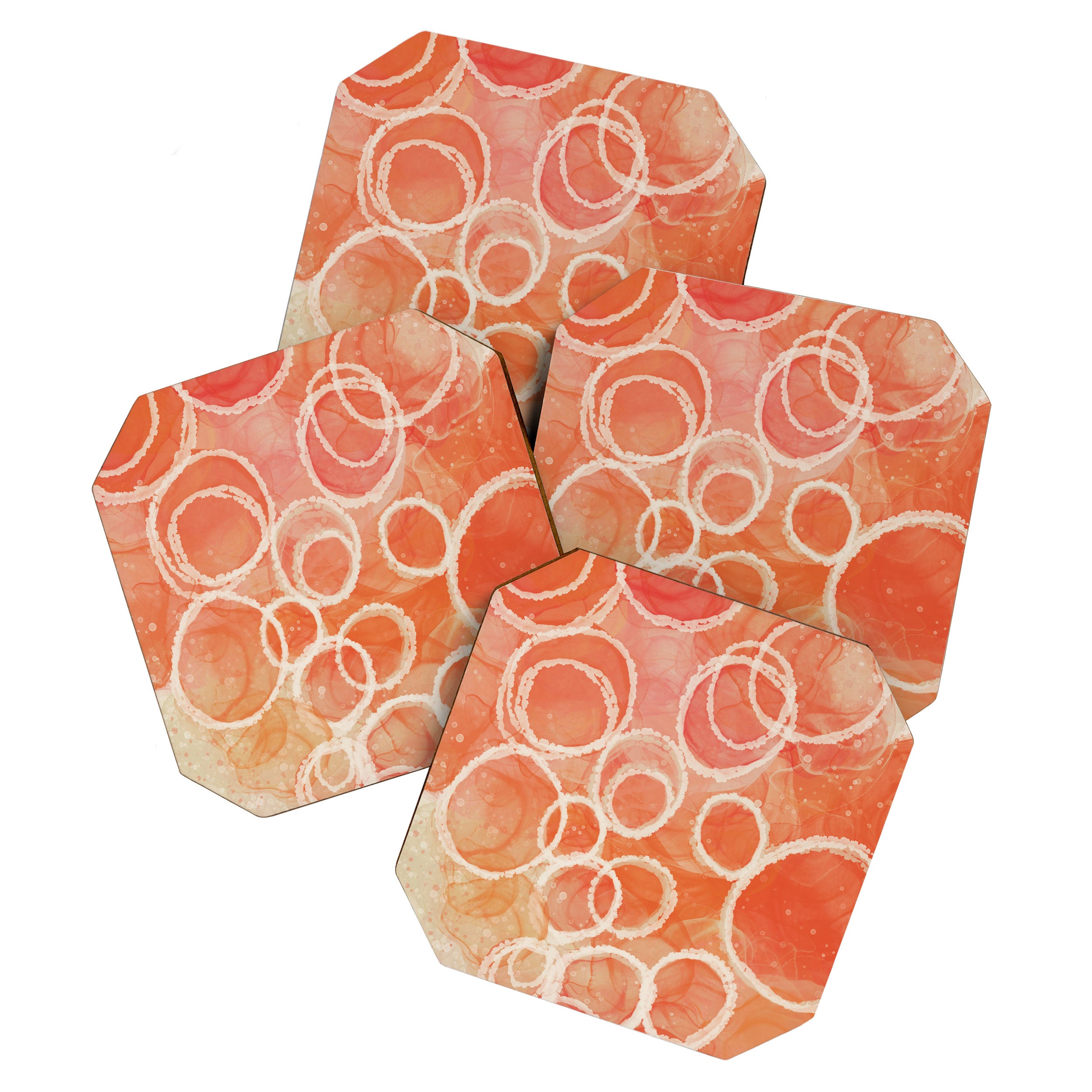 Pink Bubble - Modern Abstract Art Print Coaster Gallery Image 1