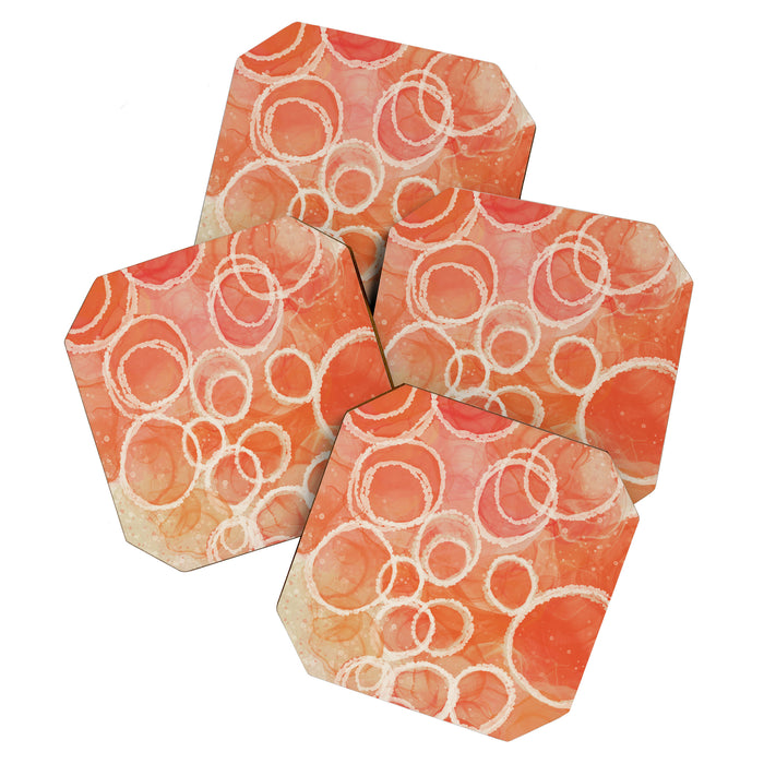 Pink Bubble - Modern Abstract Art Print Coaster Gallery Image 1