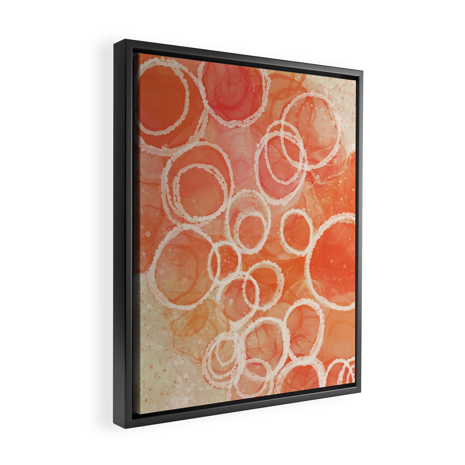 Pink Bubble - Modern Abstract Art Print Framed Canvas Print Gallery Image 2