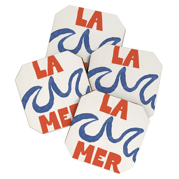 Retro Coastal Art Print - La Mer Coaster Gallery Image 1