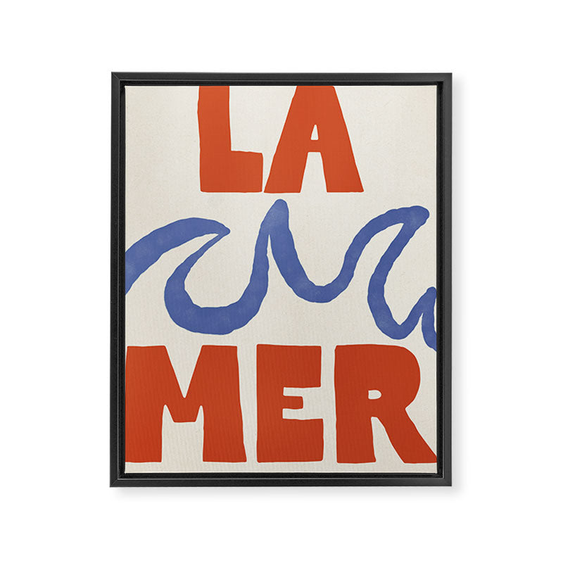 Retro Coastal Art Print - La Mer Framed Canvas Print Gallery Image 8