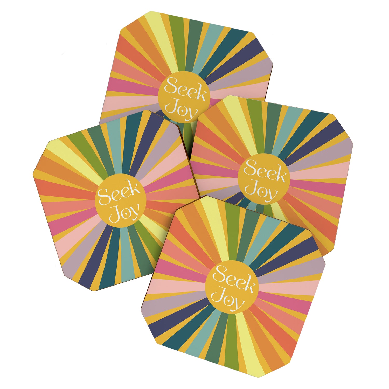 Seek Joy - Retro Inspired Art Print Coaster Gallery Image 1