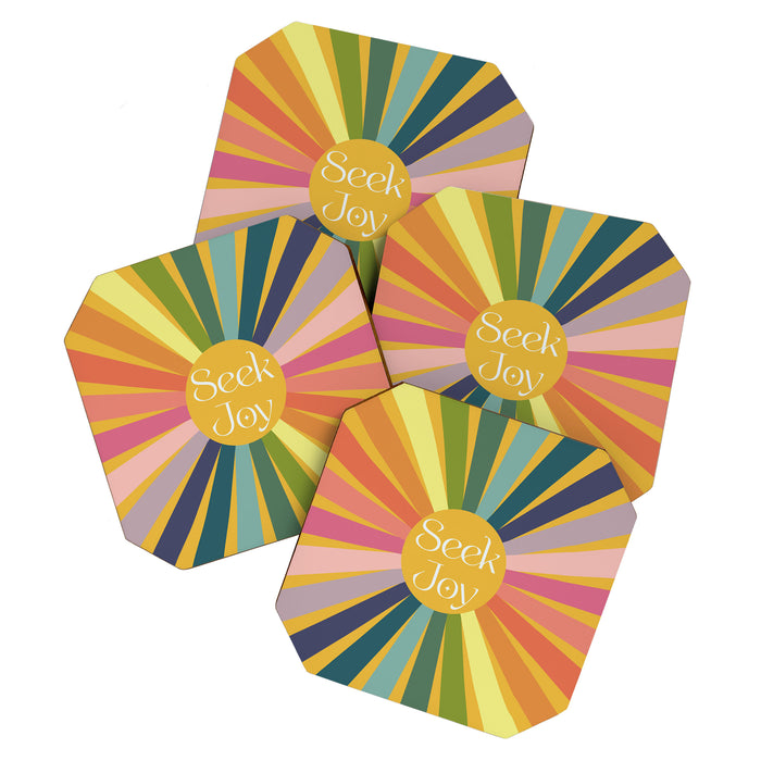 Seek Joy - Retro Inspired Art Print Coaster Gallery Image 1