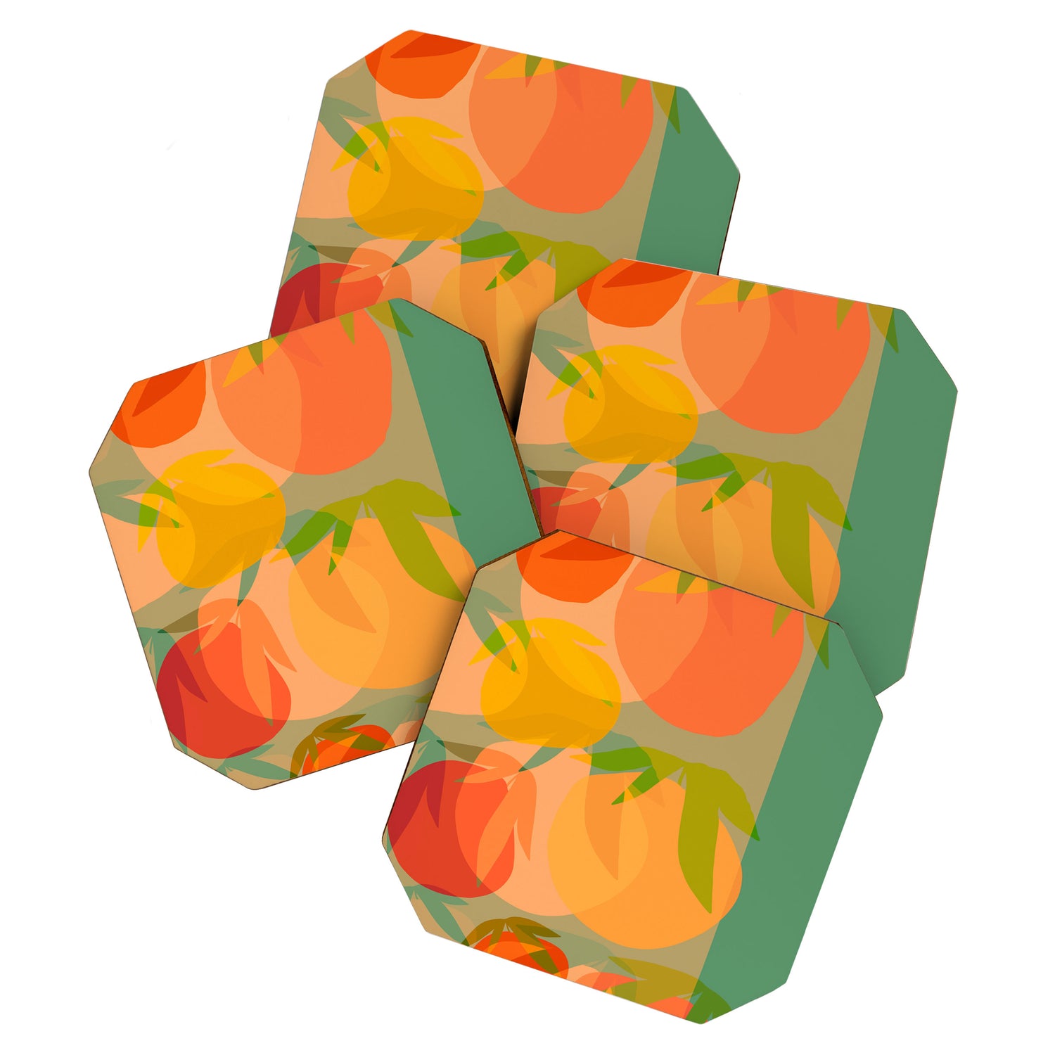 Spring Citrus #1 - Modern Art Print Coaster Gallery Image 1