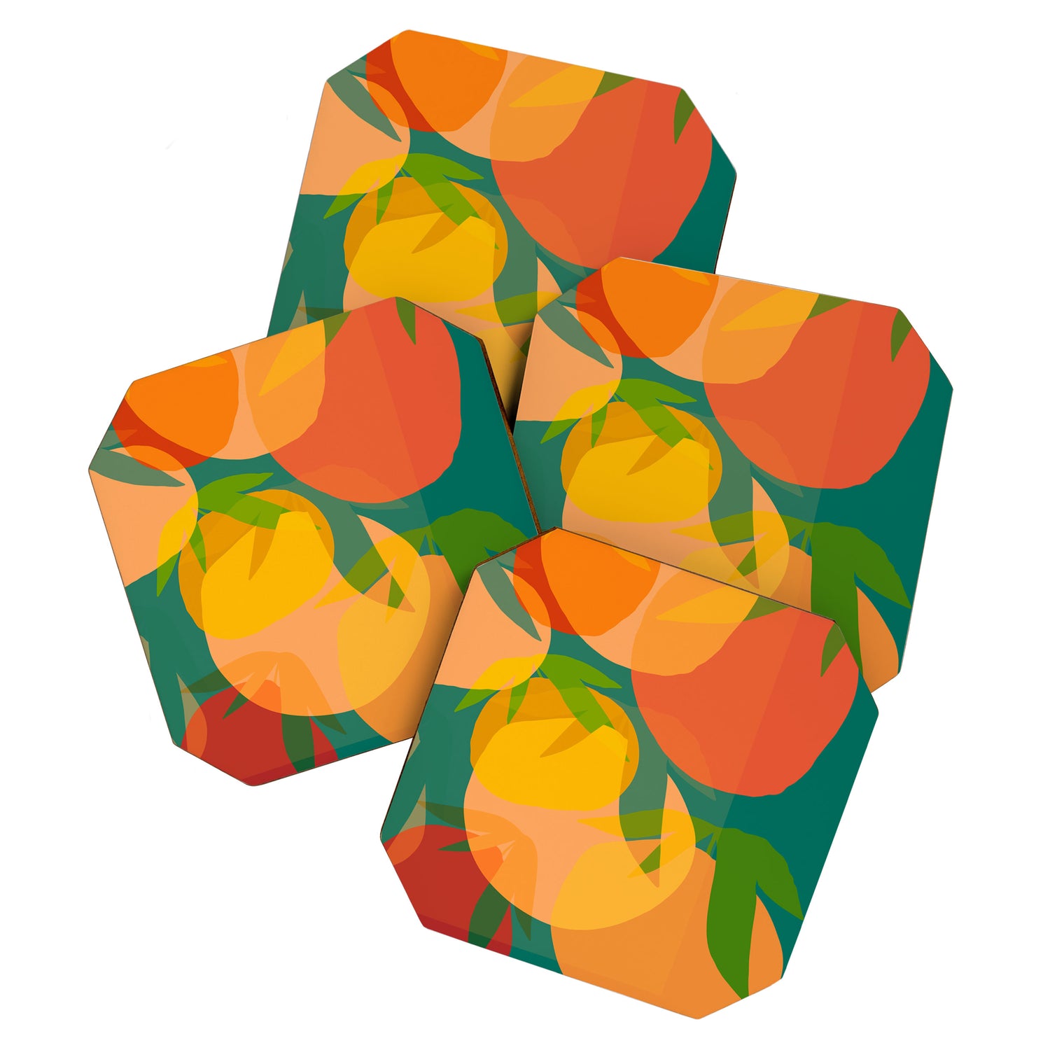 Spring Citrus #2 - Modern Art Print Coaster Gallery Image 1