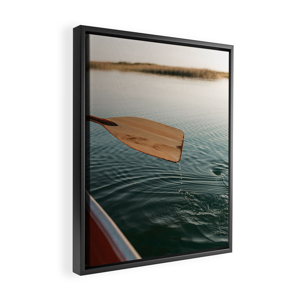 Sunrise Canoe #3 Framed Canvas Print Gallery Image 2